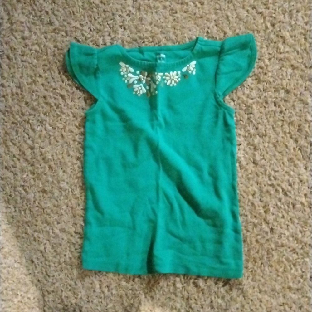 Girls green flower top